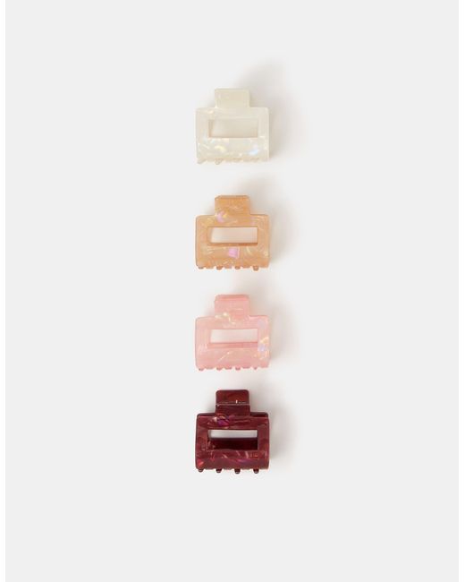 Accessorize Brown 4-Pack Iridescent Square Claw Clips