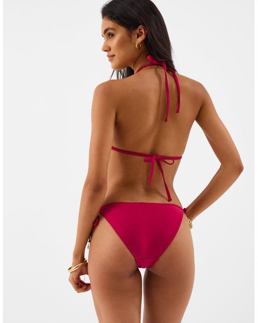 Accessorize Red Starfish Charm Triangle Bikini Top