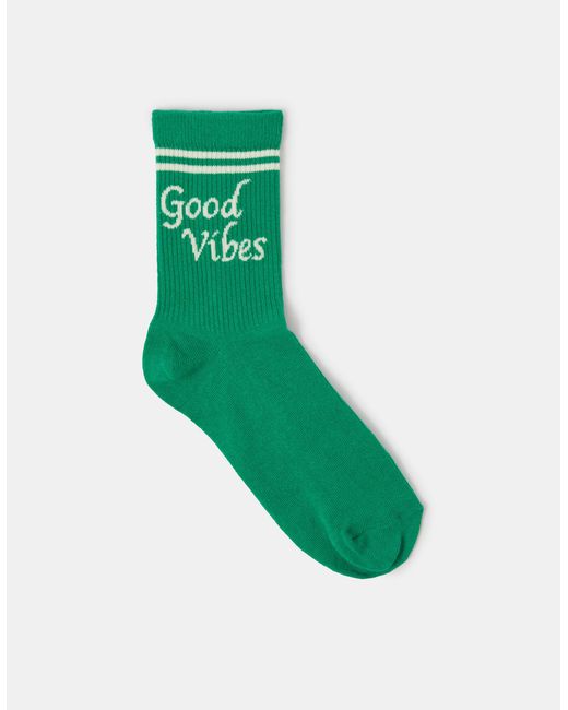 Accessorize Green Good Vibes Socks