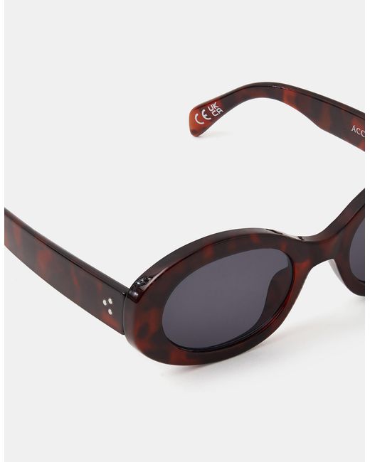 Accessorize White Chunky Tort Oval Sunglasses