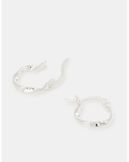 Accessorize Natural Sterling Twist Hoop Earrings