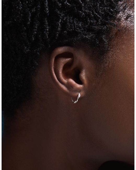 Accessorize Natural Sterling Twist Hoop Earrings