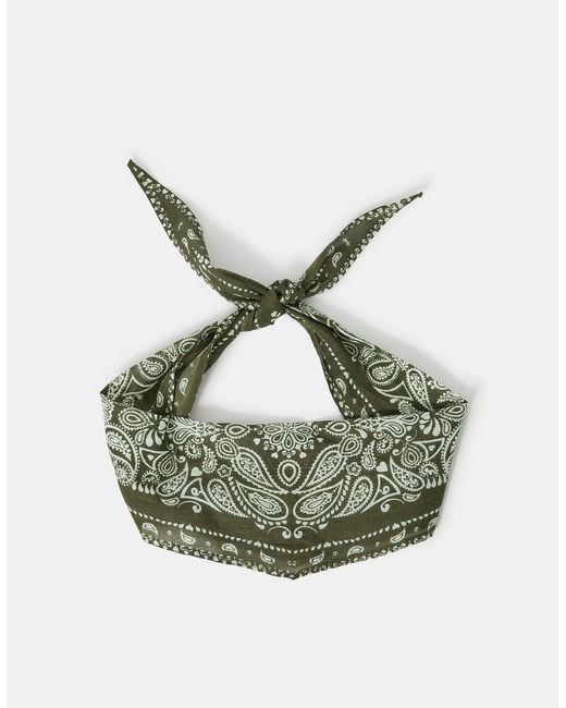 Accessorize Green Bandana Neckerchief Scarf