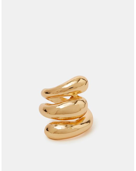 Accessorize Brown Chunky Wave Ring