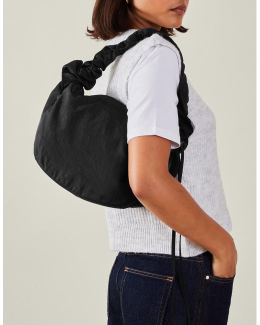 Accessorize Black Ruched Strap Sling Bag