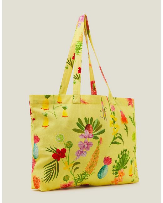 Accessorize Yellow Floral Printed Shopper