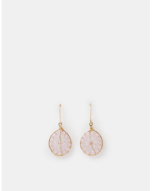Accessorize Natural Aashiana Bead Round Drop Earrings