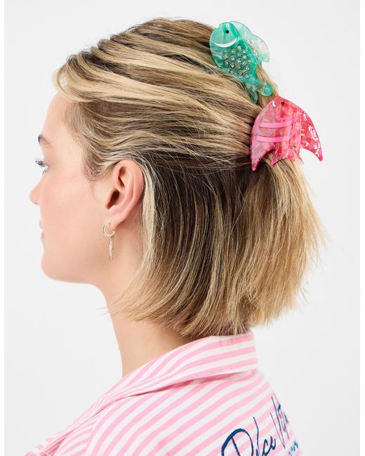 Accessorize Multicolor 2-Pack Tropical Fish Claw Clips