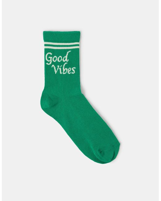 Accessorize Green Good Vibes Socks