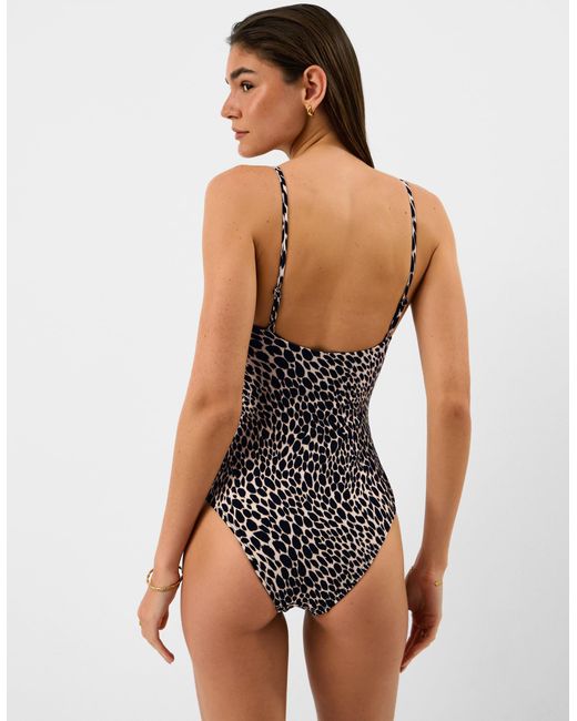 Accessorize Black Leopard Print Swimsuit