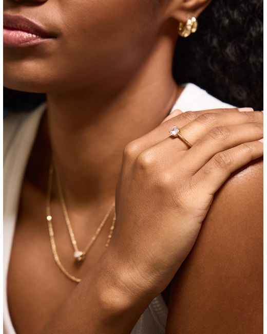 Accessorize White 14Ct-Plated Solitaire Ring