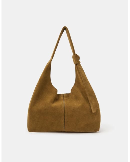 Accessorize Blue Slouchy Knot Leather Shoulder Bag