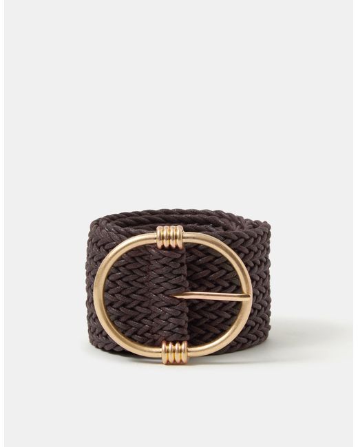 Accessorize Brown Wide Woven Belt