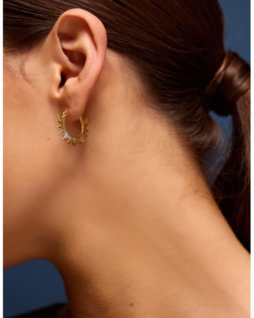 Accessorize Metallic 14Ct-Plated Sun Hoop Earrings