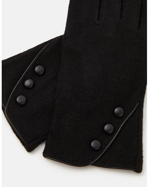 Accessorize Black Plain Wool Gloves