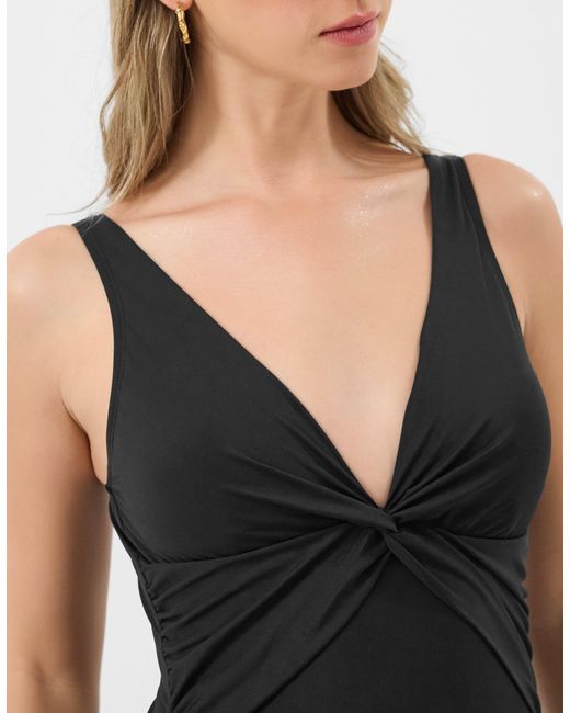 Accessorize Black Knot Front Shaping Swimsuit