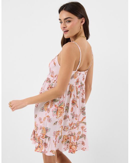 Accessorize Pink Floral Print Mini Dress