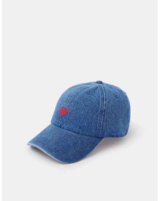 Accessorize Blue Heart Denim Baseball Cap