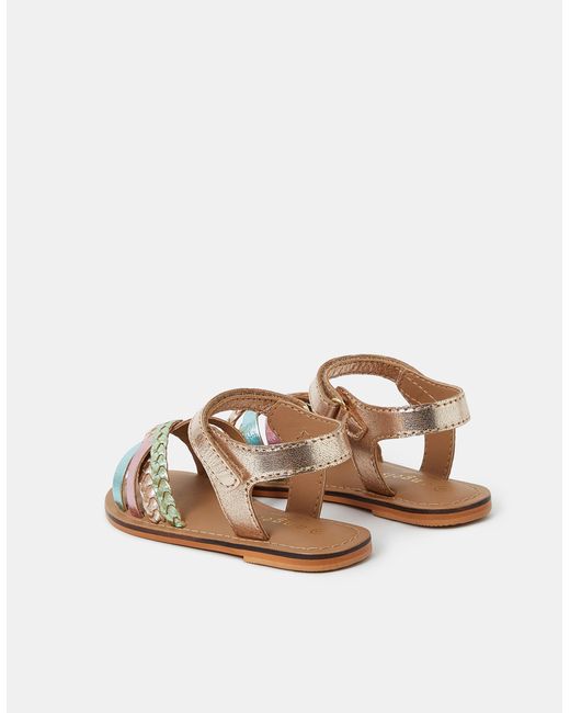 Accessorize Pink Strappy Leather Sandals