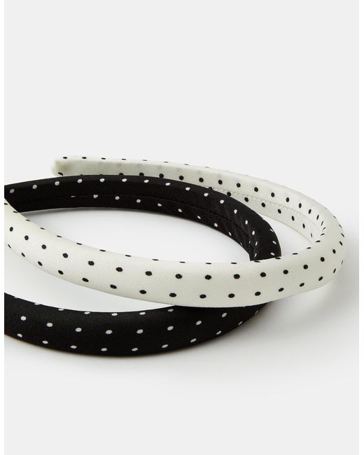 Accessorize White 2-Pack Polka Dot Headbands