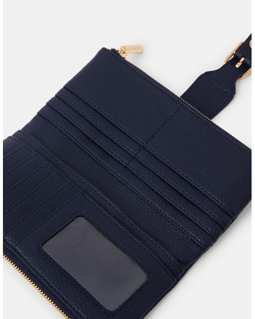 Accessorize Blue Stripe Buckle Purse