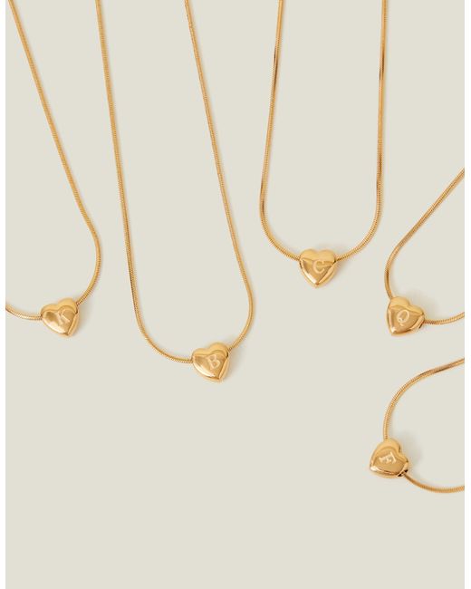 Accessorize Natural 14Ct-Plated Stainless Steel Initial Heart Necklace