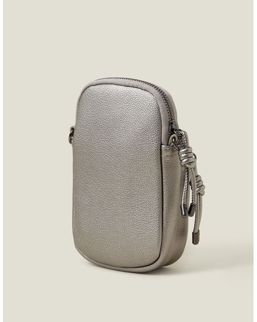 Accessorize Gray Women's Grey Webbing Strap Phone Bag