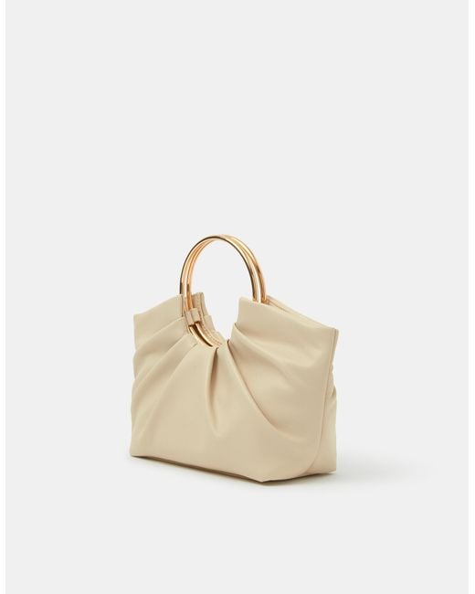 Accessorize Natural Ruched Ring Handheld Bag