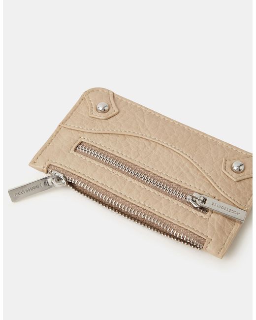 Accessorize Natural Zip Front Card Holder