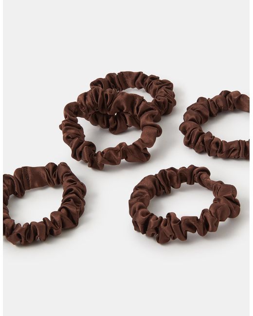 Accessorize White 5-Pack Skinny Satin Hair Scrunchies