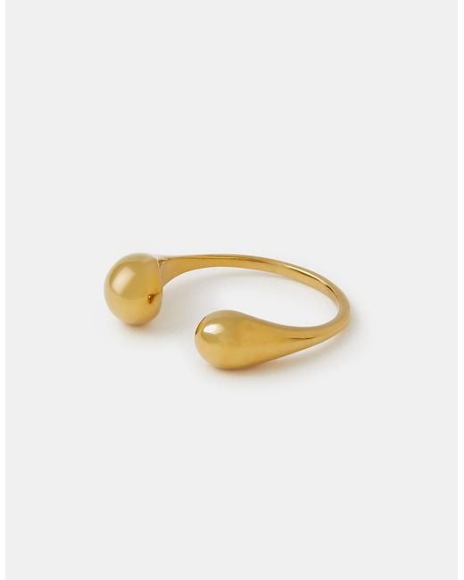 Accessorize Metallic Stainless Steel Open Adjustable Ring