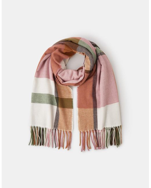 Accessorize Pink Check Print Blanket Scarf