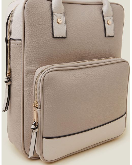 Accessorize Natural Women's Grey Colour Block Backpack