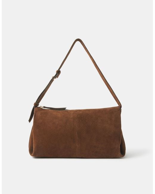 Accessorize Brown Suede Shoulder Bag
