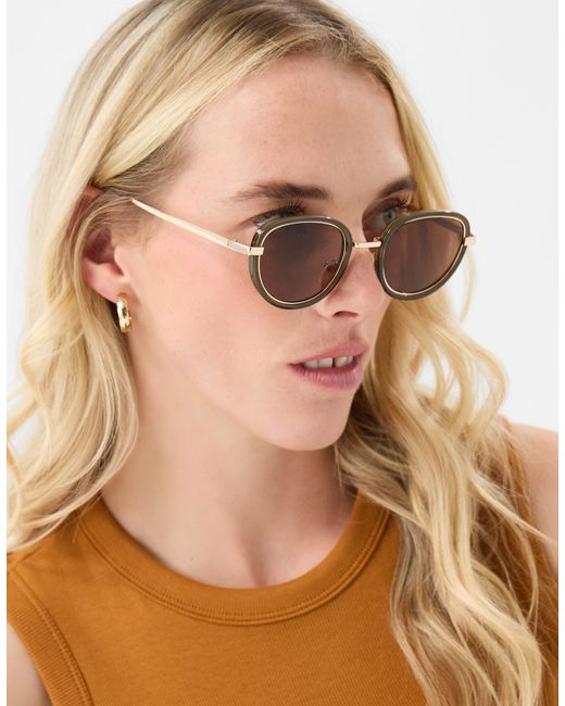 Accessorize White Metal Preppy Sunglasses