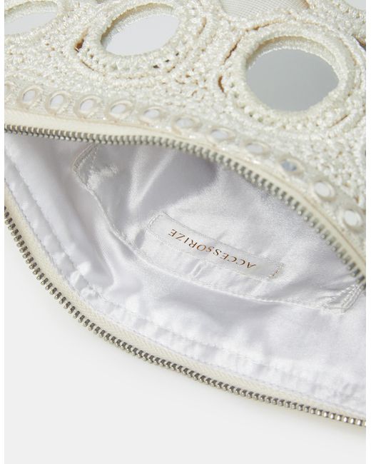 Accessorize White Mirror Fringe Crossbody Bag