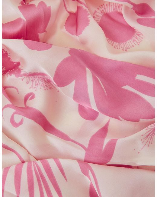 Accessorize Women's Pink Embroidered Satin Square Scarf