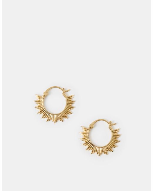 Accessorize Metallic 14Ct-Plated Sun Hoop Earrings