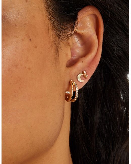 Accessorize White 6-Pack Starry Night Stud And Hoop Earrings