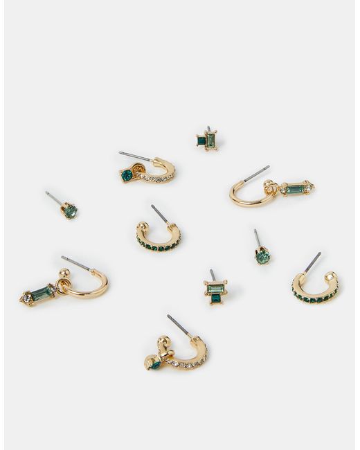 Accessorize Natural 5-Pack Gemstone Stud And Hoop Earrings