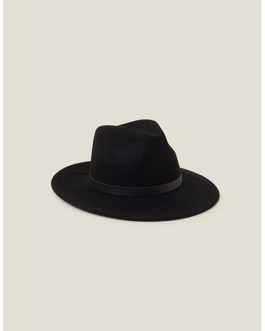 Accessorize Women's Black Wool Fedora Hat