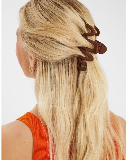Accessorize Brown Large Wiggle Claw Clip