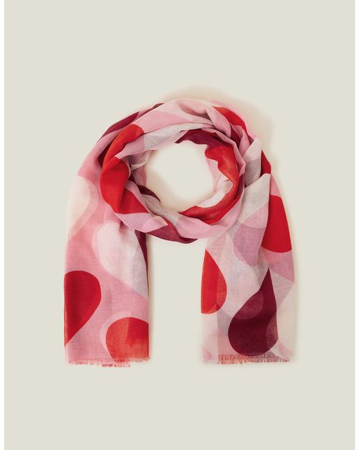 Accessorize Red Retro Heart Scarf