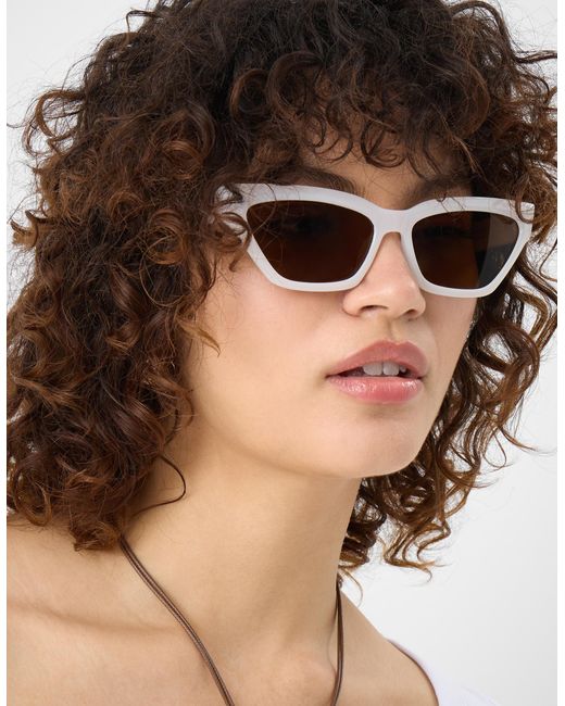 Accessorize White Rectangle Cat Eye Sunglasses