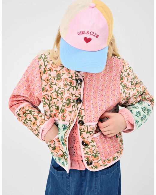 Accessorize Pink Floral Patchwork Quilted Jacket