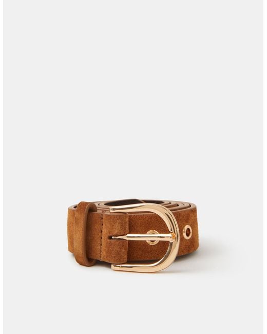 Accessorize Brown Leather Eyelet Belt