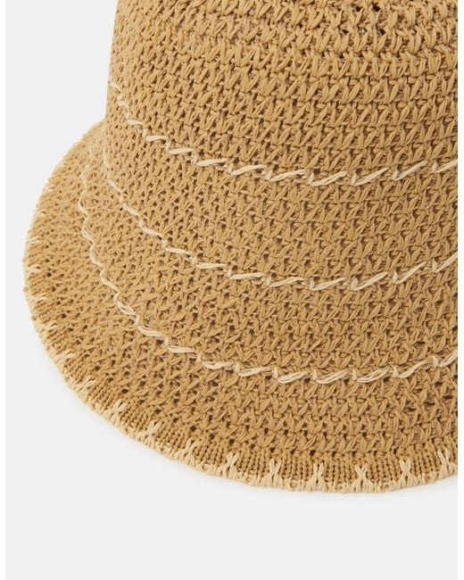 Accessorize Natural Woven Bucket Hat