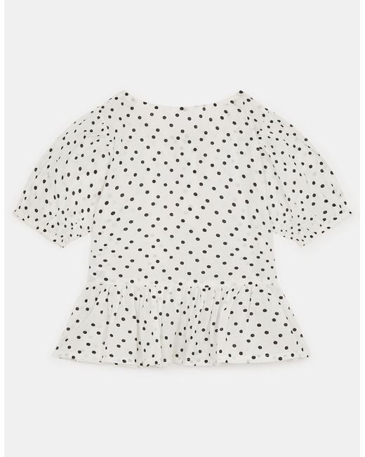 Accessorize White Polka Dot Top