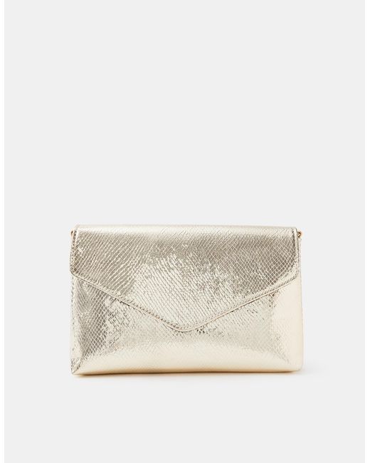Accessorize Natural Metallic Envelope Crossbody Bag