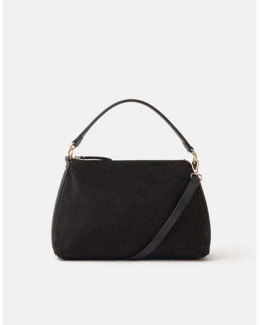 Accessorize Black Slouchy Faux Suede Handbag